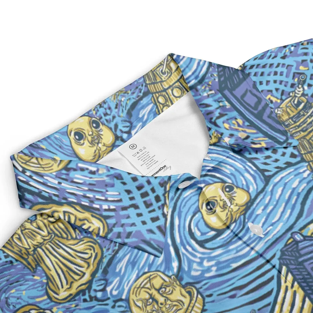 Starry Night Tardis Doctor Who AOP Men/Women Polo Shirt - 3