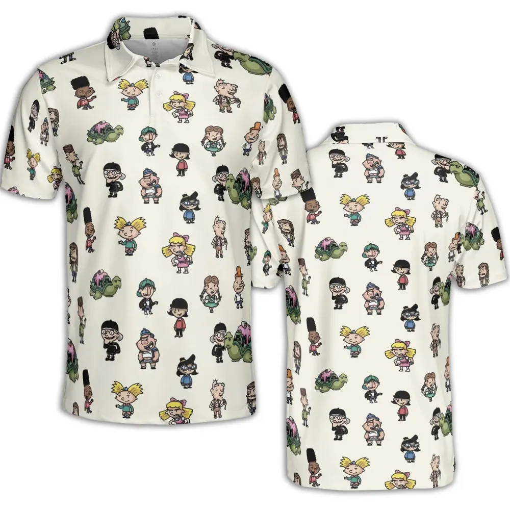 Hey Arnold Characters AOP Men/Women Polo Shirt - 2