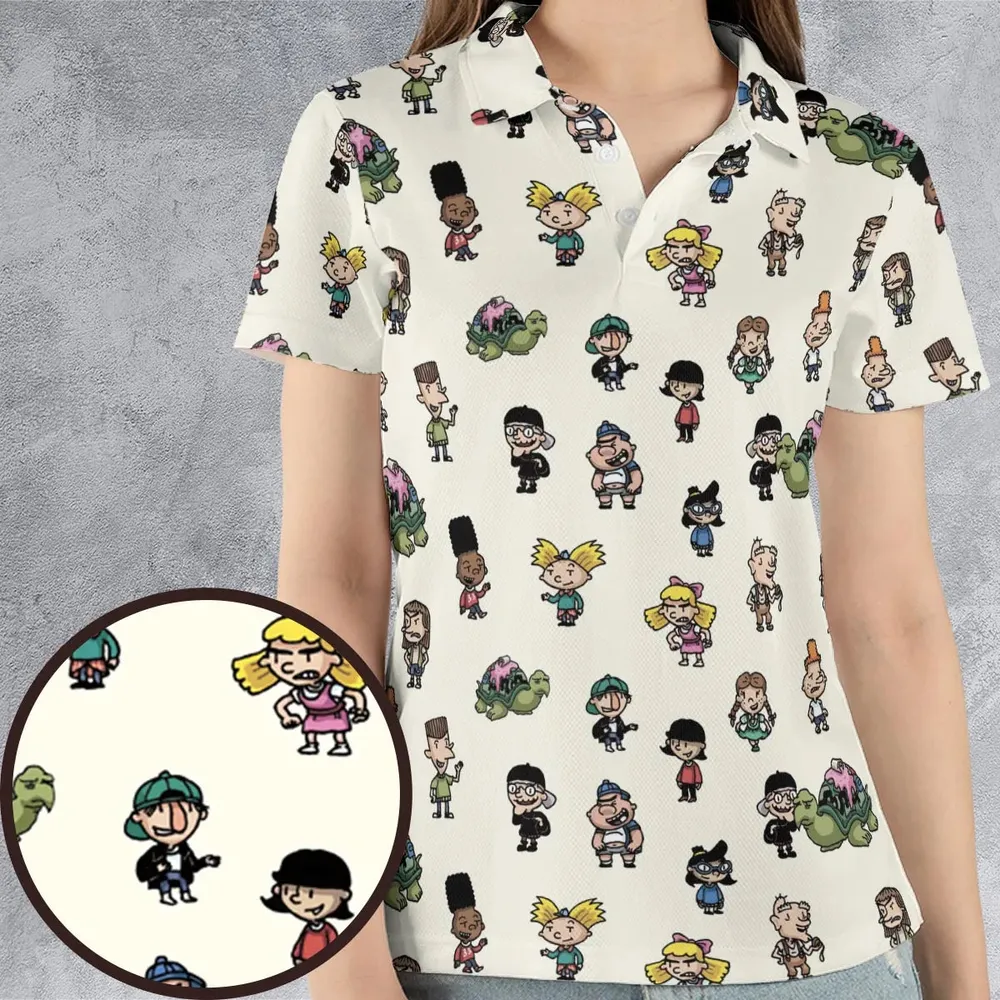 Hey Arnold Characters AOP Men/Women Polo Shirt - 4