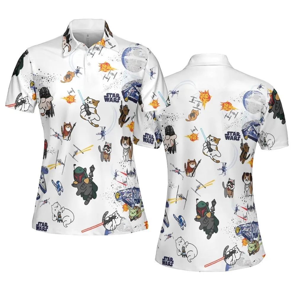 Star Wars Cats AOP Men/Women Polo Shirt - 5