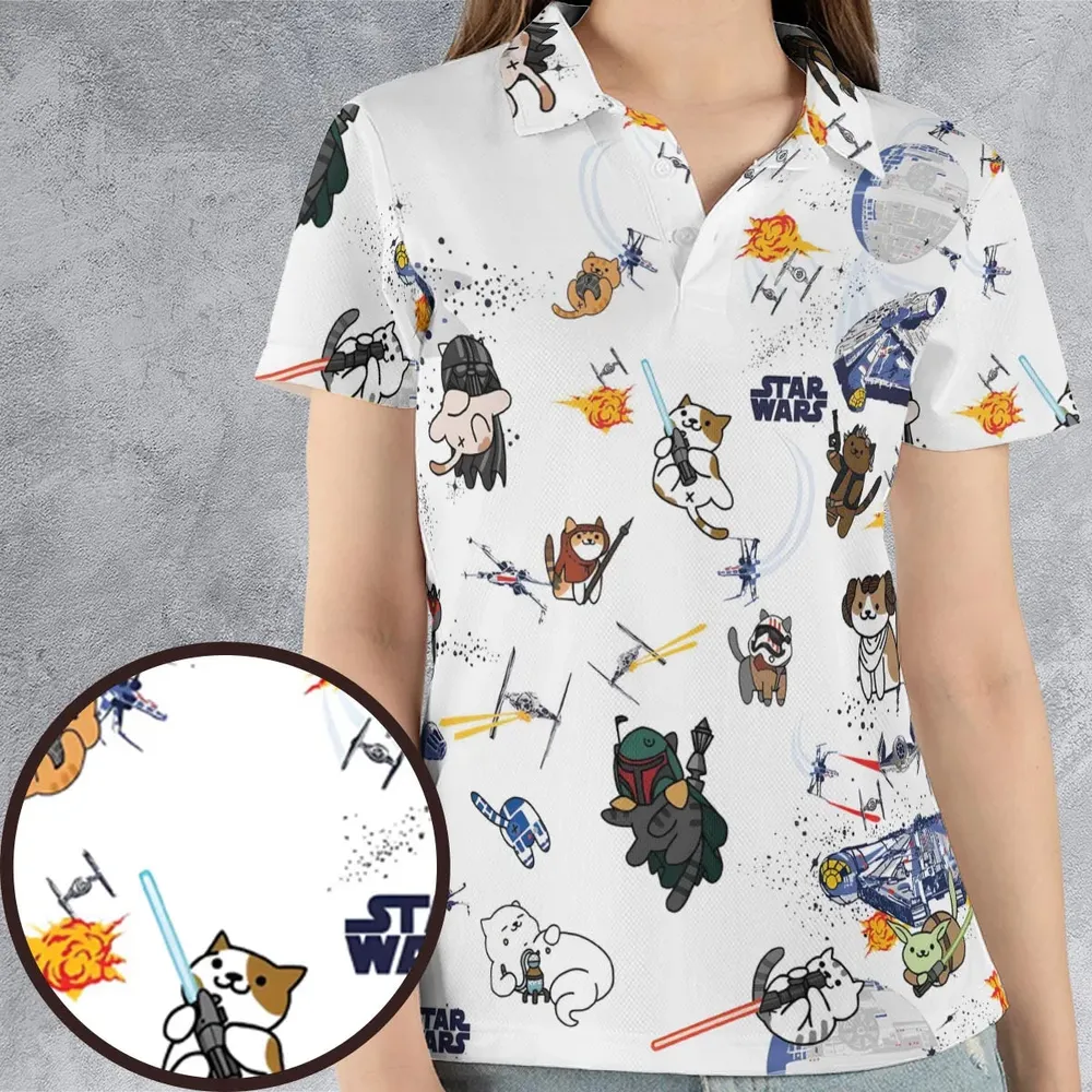 Star Wars Cats AOP Men/Women Polo Shirt - 4