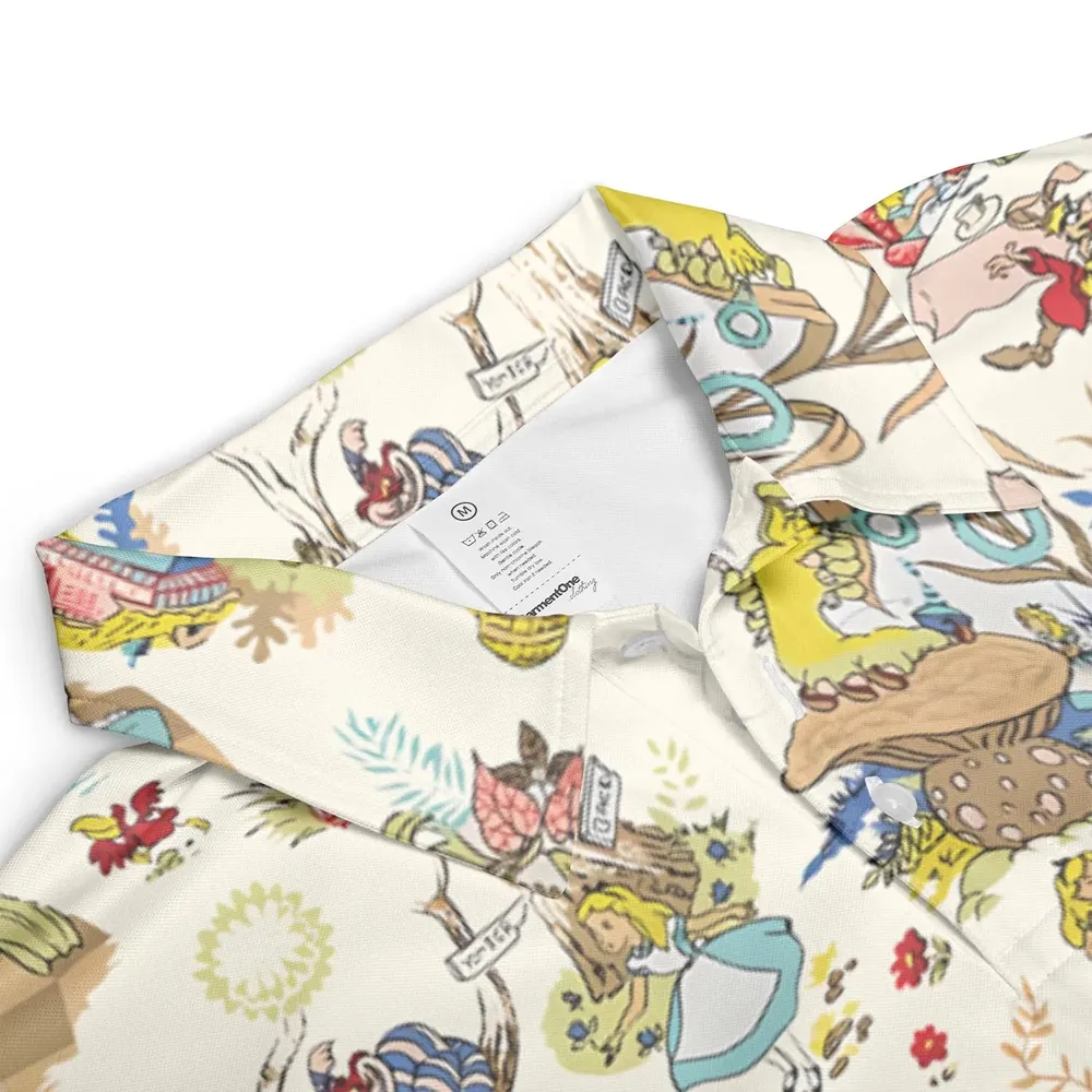 Alice In Wonderland Pattern AOP Men/Women Polo Shirt - 3
