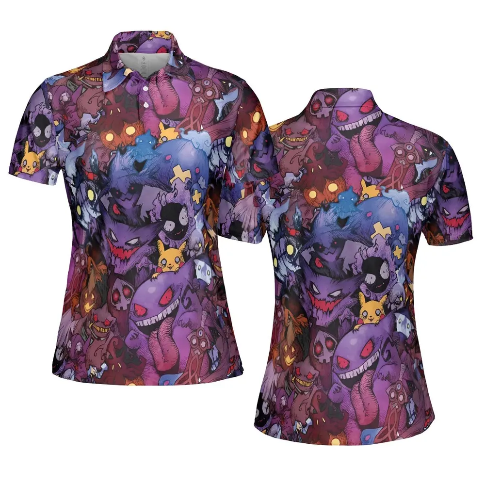 Scaries Poison Pokemon AOP Men/Women Polo Shirt - 5