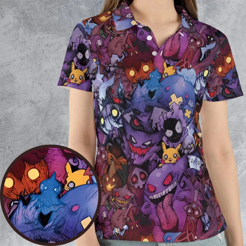 Scaries Poison Pokemon AOP Men/Women Polo Shirt - 4