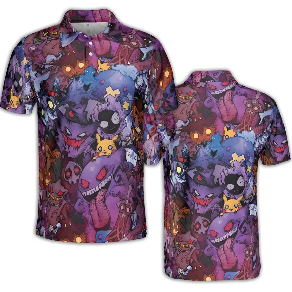 Scaries Poison Pokemon AOP Men/Women Polo Shirt - 2