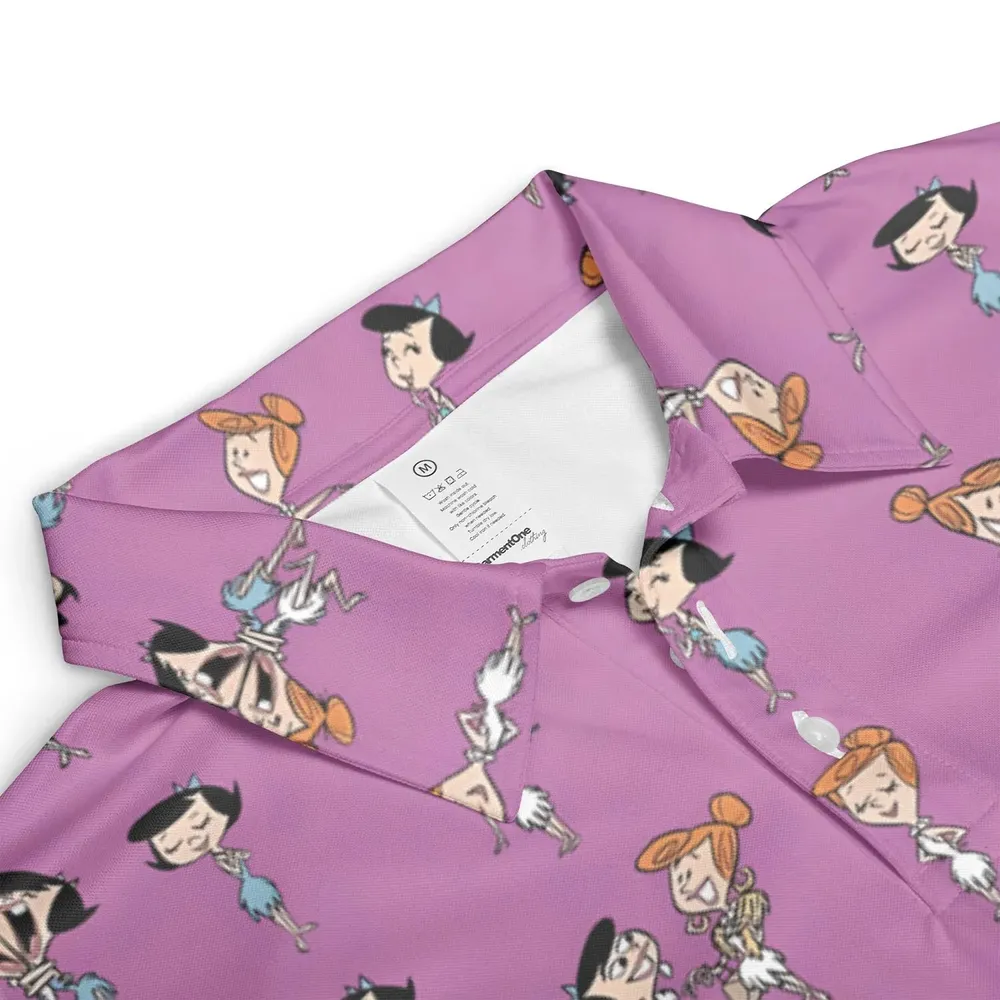 Wilma and Betty The Flintstones AOP Men/Women Polo Shirt - 3