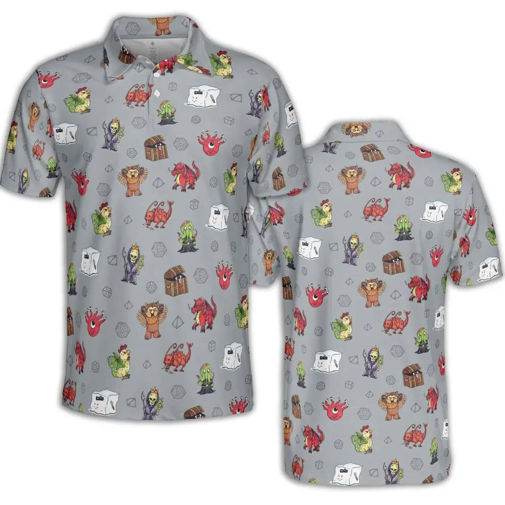 Little Monsters DnD AOP Men/Women Polo Shirt - 2