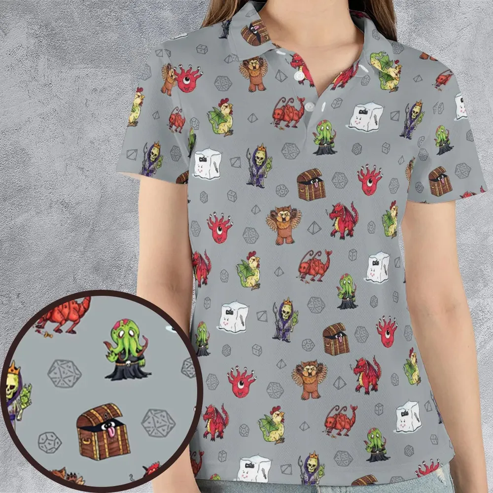 Little Monsters DnD AOP Men/Women Polo Shirt - 4