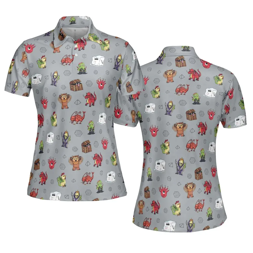 Little Monsters DnD AOP Men/Women Polo Shirt - 5
