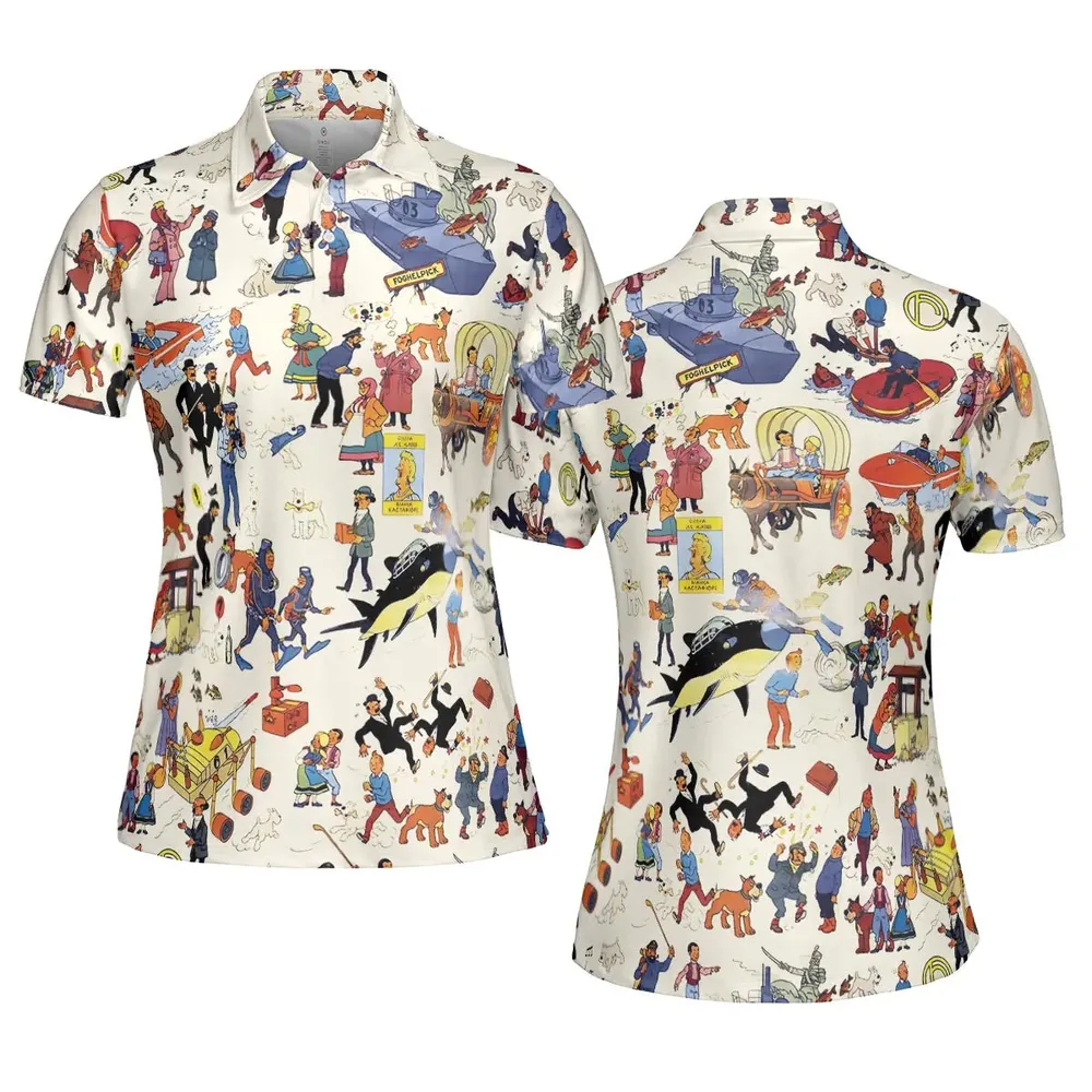 Tintin Adventure Kuifje AOP Men/Women Polo Shirt - 5