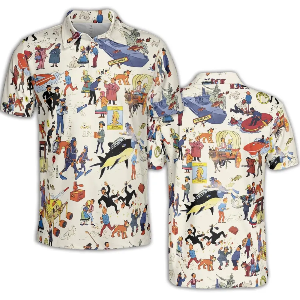 Tintin Adventure Kuifje AOP Men/Women Polo Shirt - 2