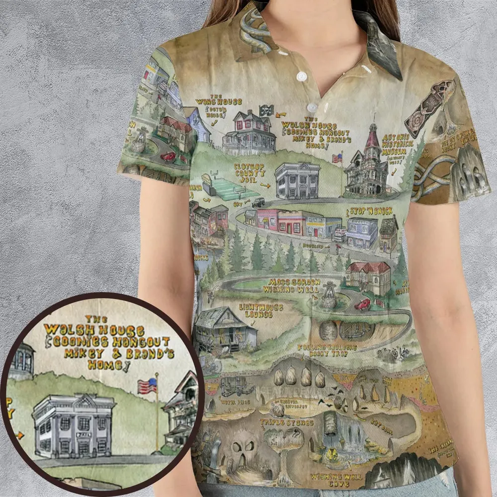 The Goonies Adventure Map AOP Men/Women Polo Shirt - 4