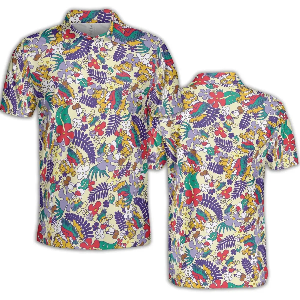 Aloha Garfield And Odie AOP Men/Women Polo Shirt - 2
