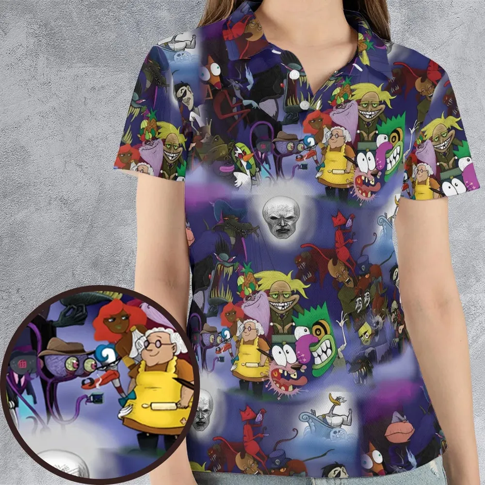 Fearless Courage the Cowardly Dog AOP Men/Women Polo Shirt - 4