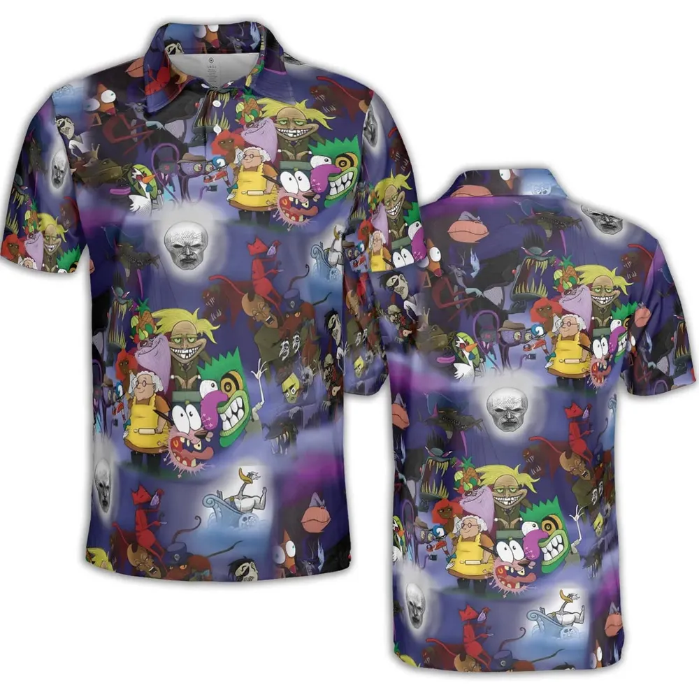 Fearless Courage the Cowardly Dog AOP Men/Women Polo Shirt - 2