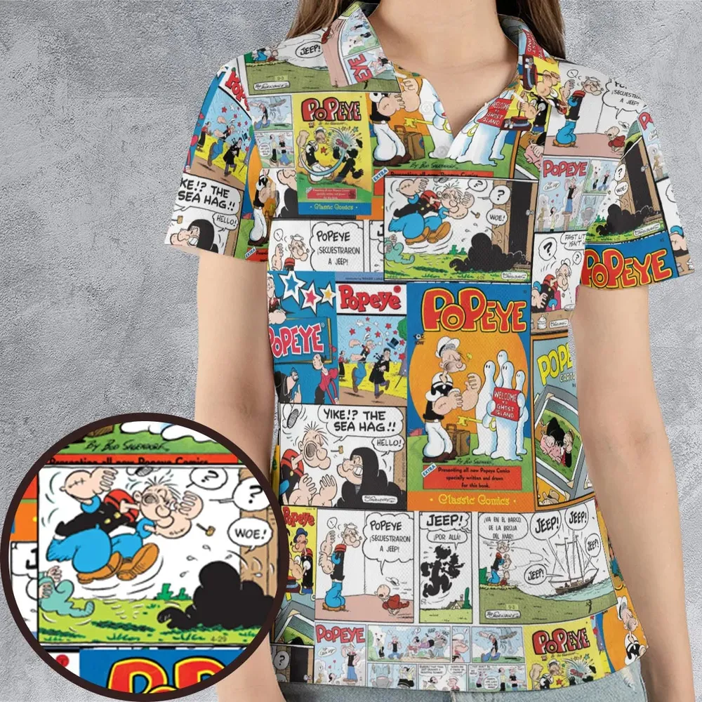Olive Oyl Popeye Comic AOP Men/Women Polo Shirt - 4