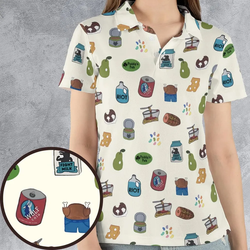 The Food of It's Always Sunny In Philadelphia AOP Men/Women Polo Shirt - 4