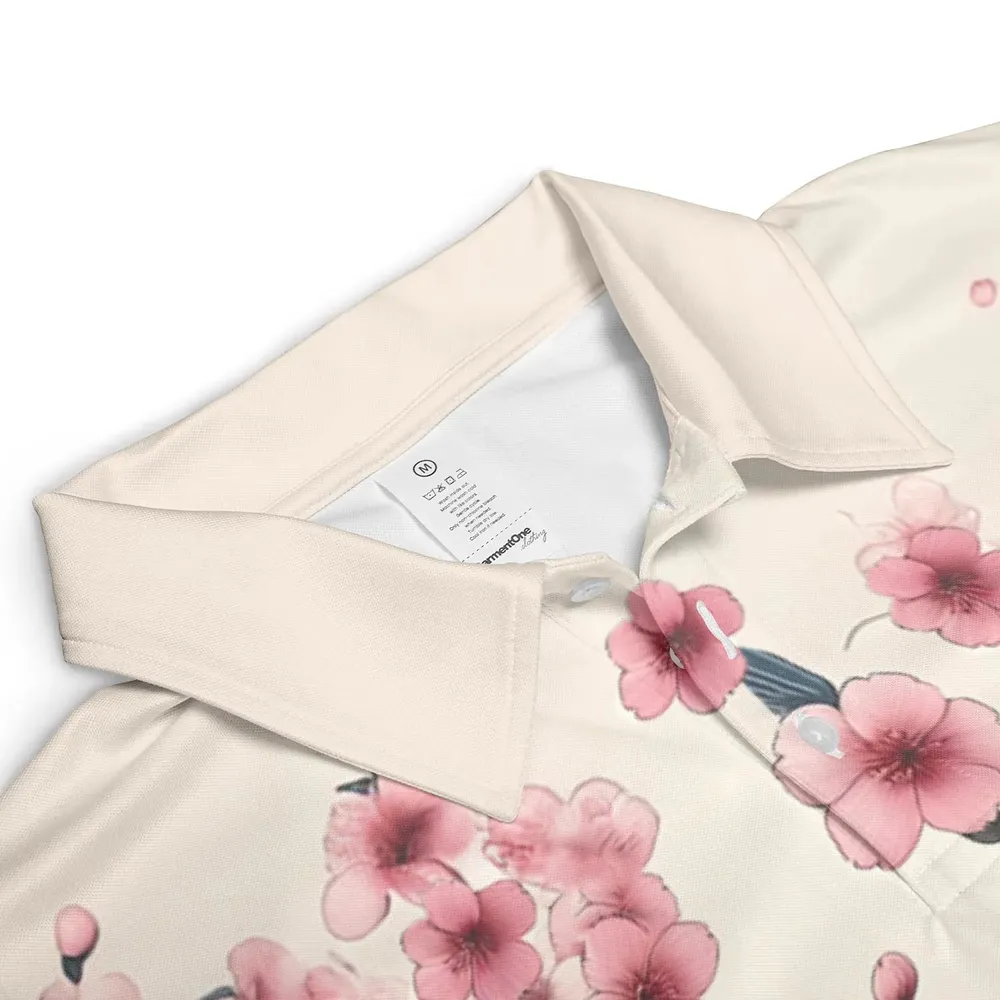 Pink Flower Dice DnD AOP Men/Women Polo Shirt - 3