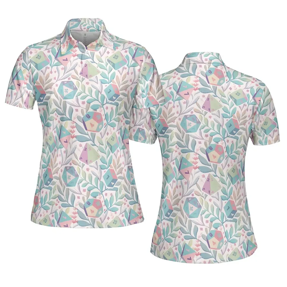 Dice Flower Soft DnD AOP Men/Women Polo Shirt - 5