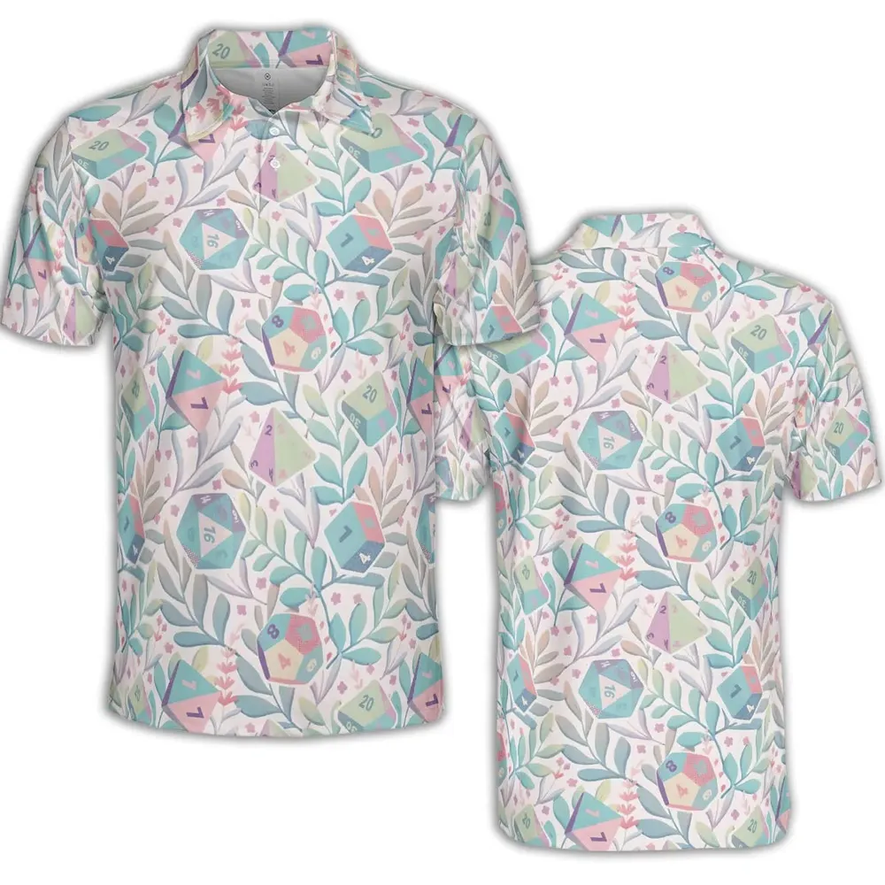 Dice Flower Soft DnD AOP Men/Women Polo Shirt - 2