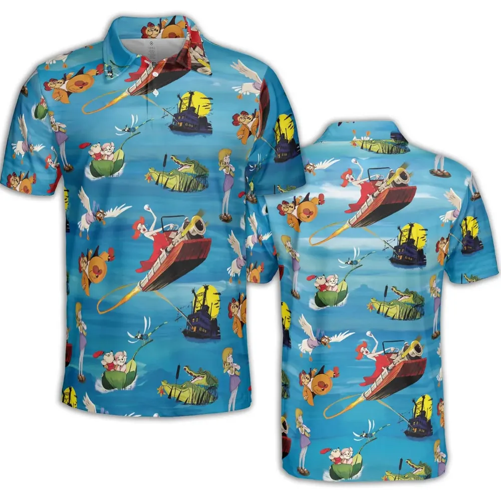 Chasing The Rescuers Characters AOP Men/Women Polo Shirt - 2