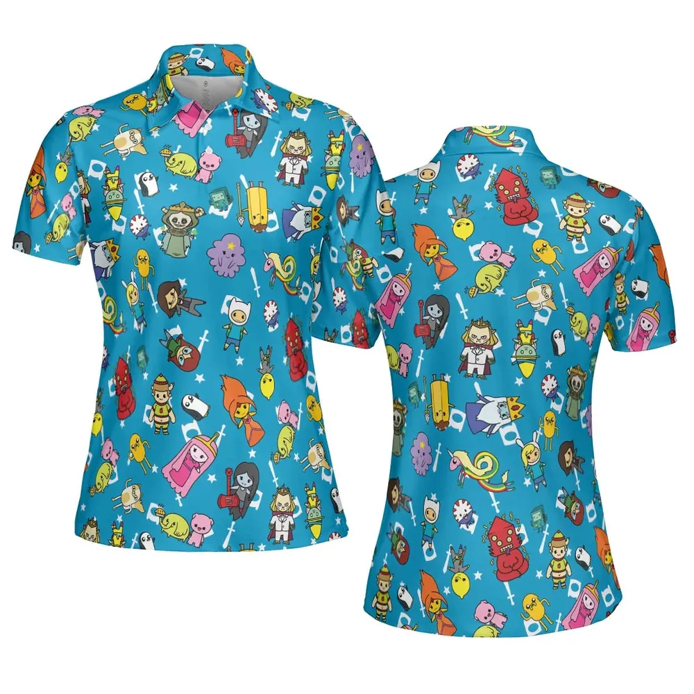 Adventure Time Characters Doodle AOP Men/Women Polo Shirt - 5