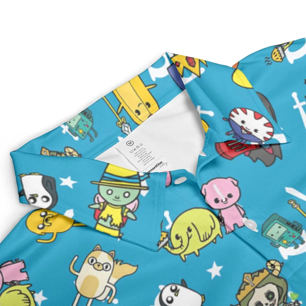 Adventure Time Characters Doodle AOP Men/Women Polo Shirt - 3
