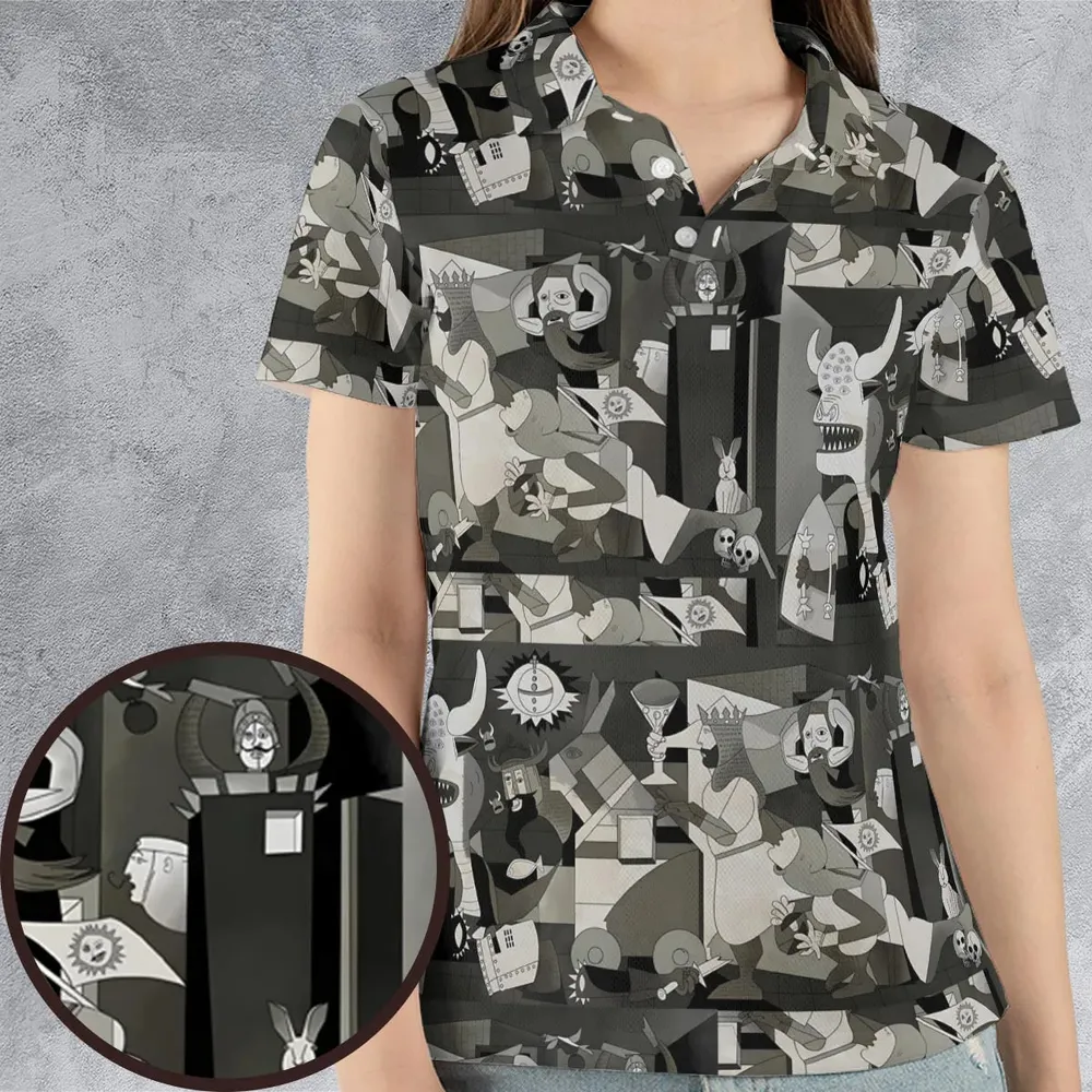 Monty Picasso Style Art AOP Men/Women Polo Shirt - 4