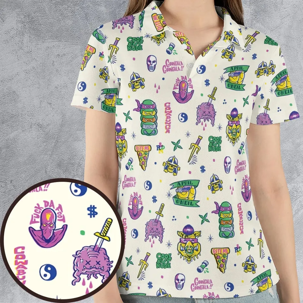 Shell Shock Teenage Mutant Ninja Turtles AOP Men/Women Polo Shirt - 4
