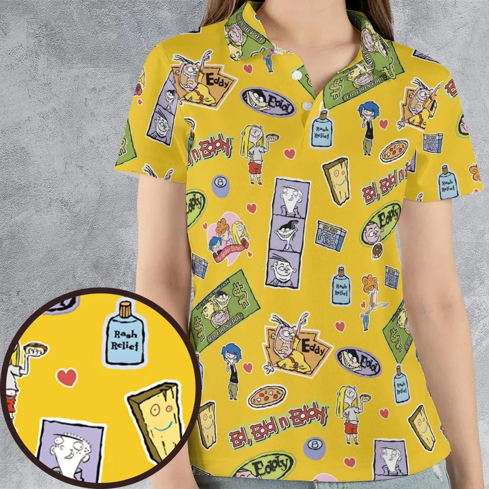 Ed Edd n Eddy n The Kanker Sisters AOP Men/Women Polo Shirt - 4