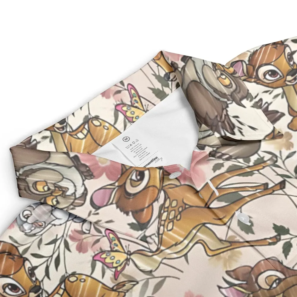 Little Wild Bambi AOP Men/Women Polo Shirt - 3