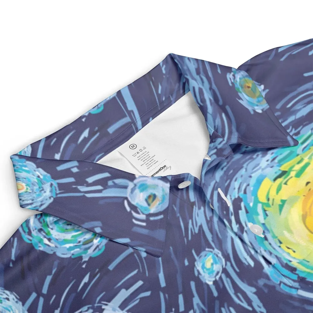Tardis Starry Night Doctor Who AOP Men/Women Polo Shirt - 3