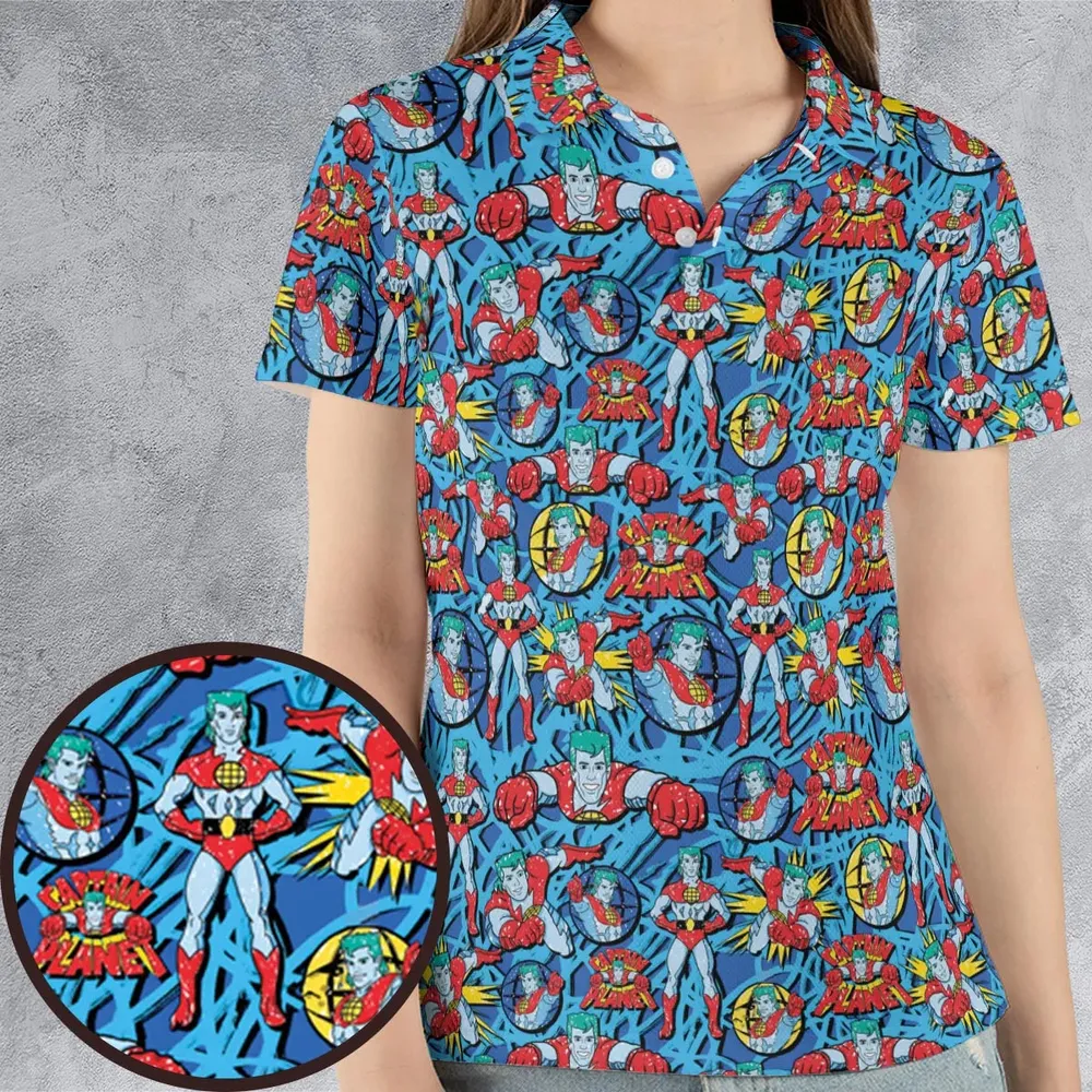 Hero of the Environment Captain Planet and the Planeteers AOP Men/Women Polo Shirt - 4