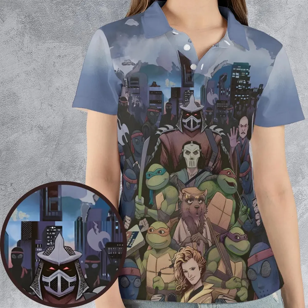 Turtles vs Ninja Teenage Mutant Ninja Turtles AOP Men/Women Polo Shirt - 4