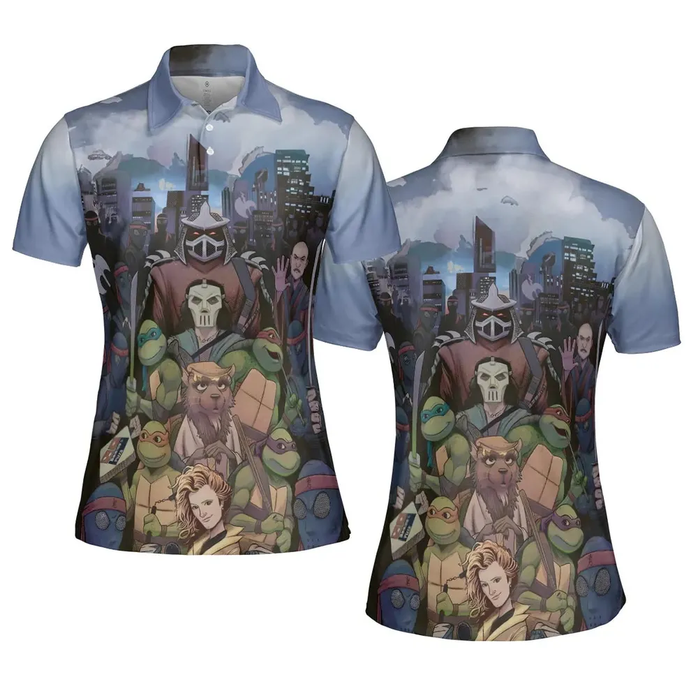 Turtles vs Ninja Teenage Mutant Ninja Turtles AOP Men/Women Polo Shirt - 5