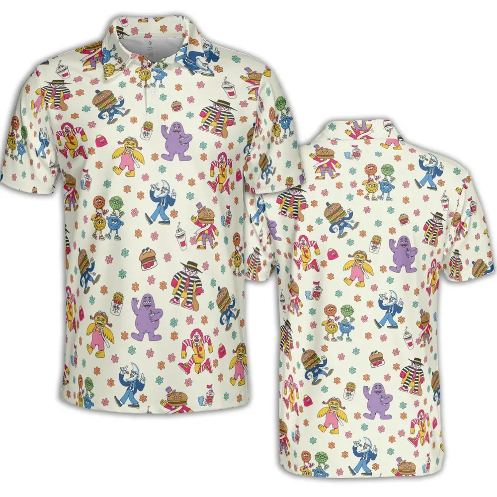BADA BOP BA BA Mcdonaldland AOP Men/Women Polo Shirt - 2