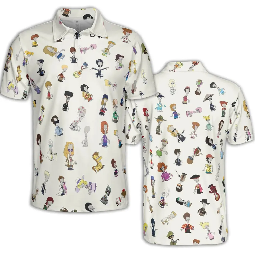 Roger persona Pop culture American Dad AOP Men/Women Polo Shirt - 2