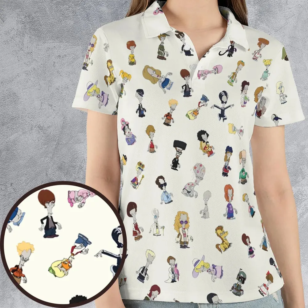 Roger persona Pop culture American Dad AOP Men/Women Polo Shirt - 4