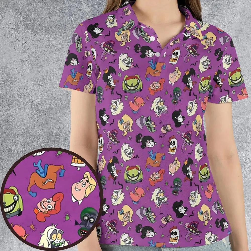 Beetlejuice Cartoon Vintage AOP Men/Women Polo Shirt - 4