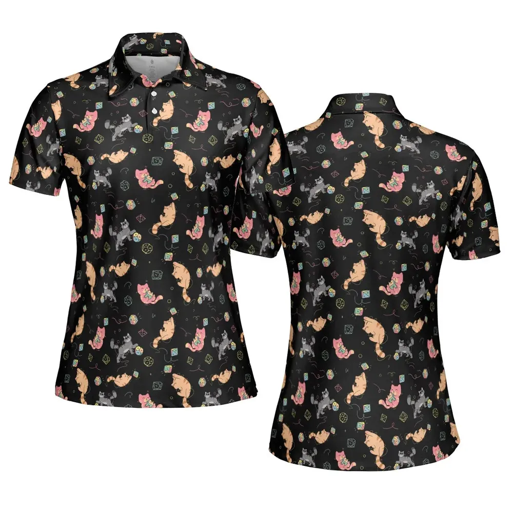 Dice Cat DnD AOP Men/Women Polo Shirt - 5