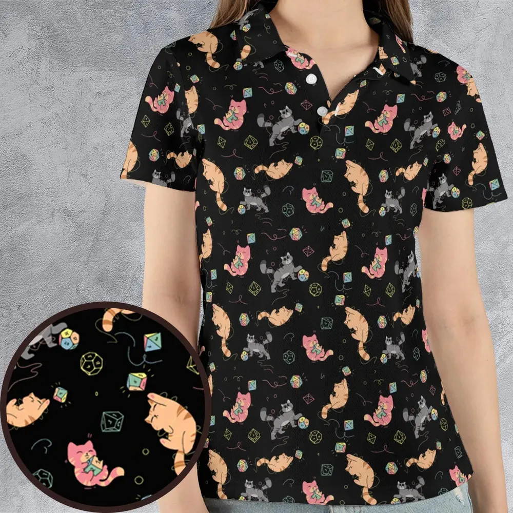Dice Cat DnD AOP Men/Women Polo Shirt - 4