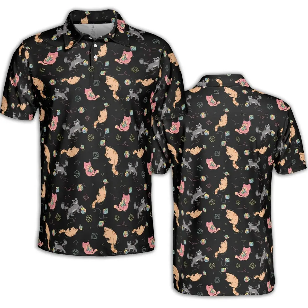 Dice Cat DnD AOP Men/Women Polo Shirt - 2