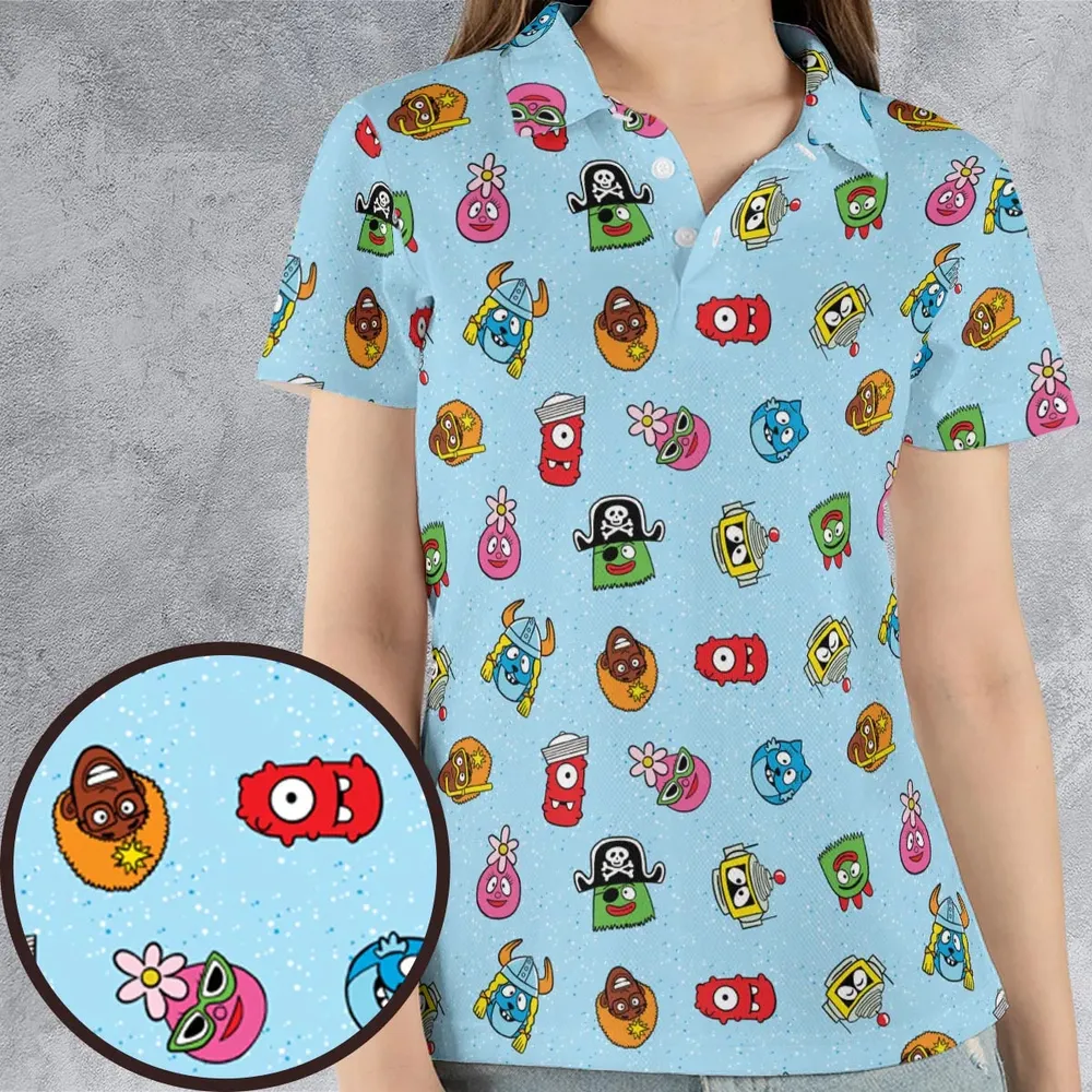 Yo Gabba Gabba Star Wars Mashup AOP Men/Women Polo Shirt - 4