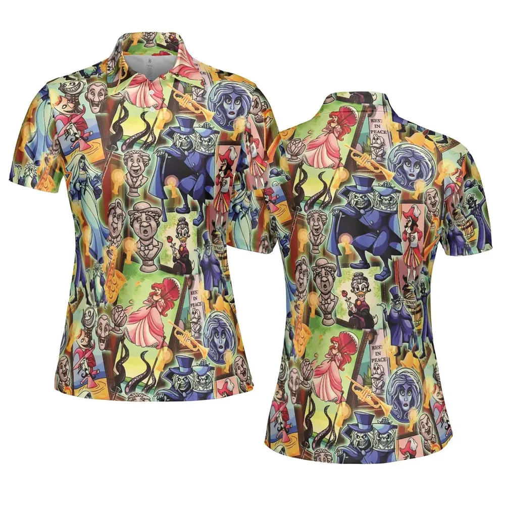 999 Happy Haunts AOP Men/Women Polo Shirt - 5