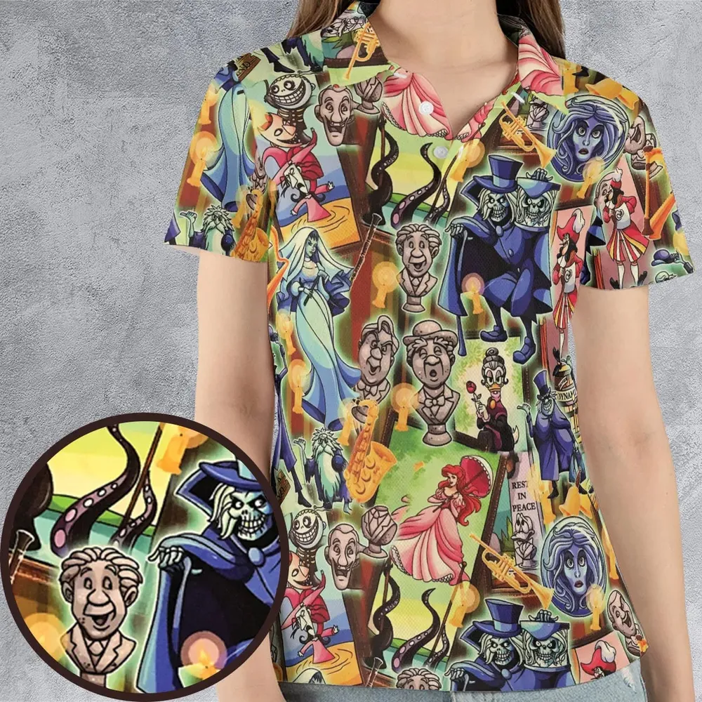 999 Happy Haunts AOP Men/Women Polo Shirt - 4