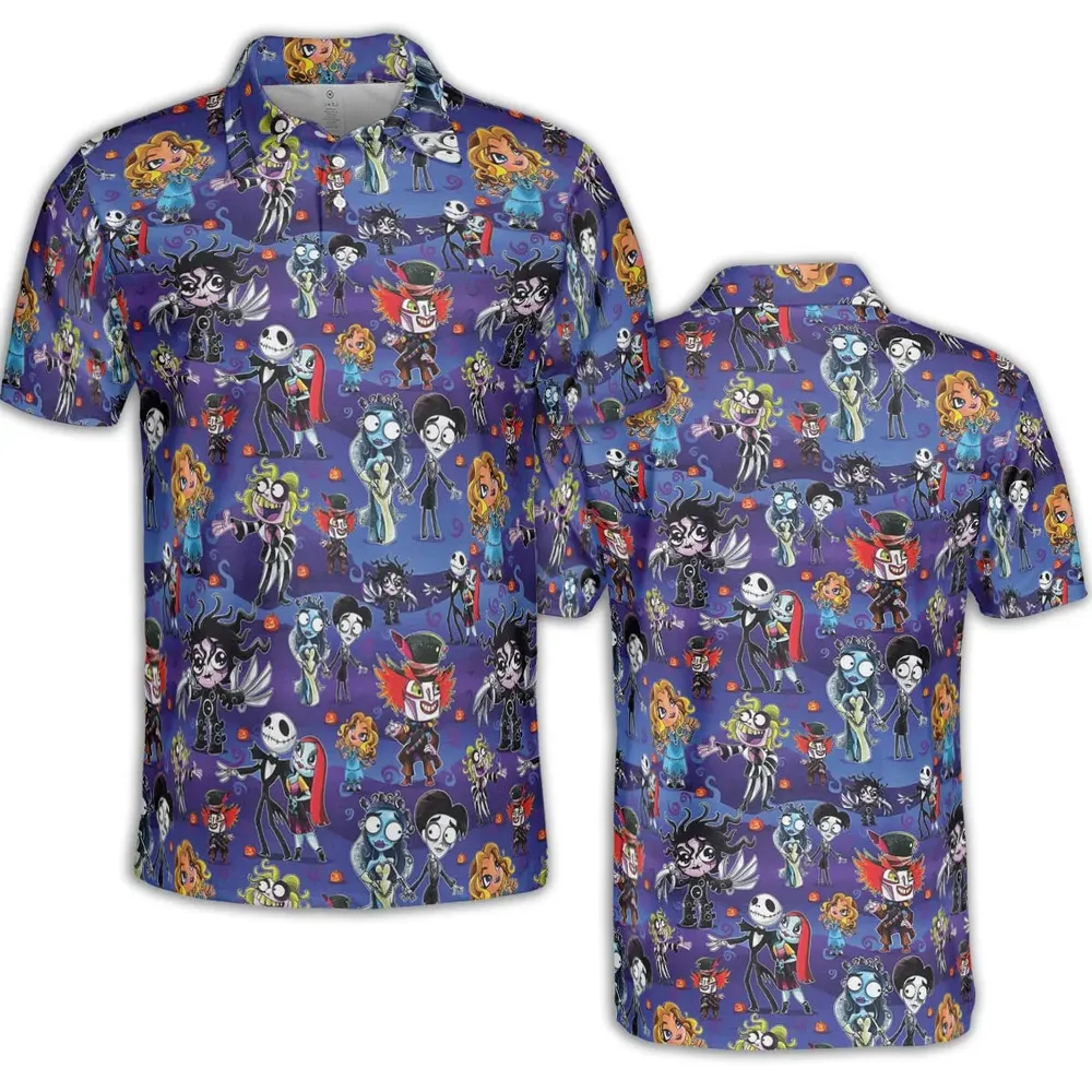 Tim Burton Movies AOP Men/Women Polo Shirt - 2