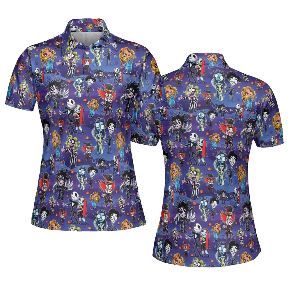 Tim Burton Movies AOP Men/Women Polo Shirt - 5