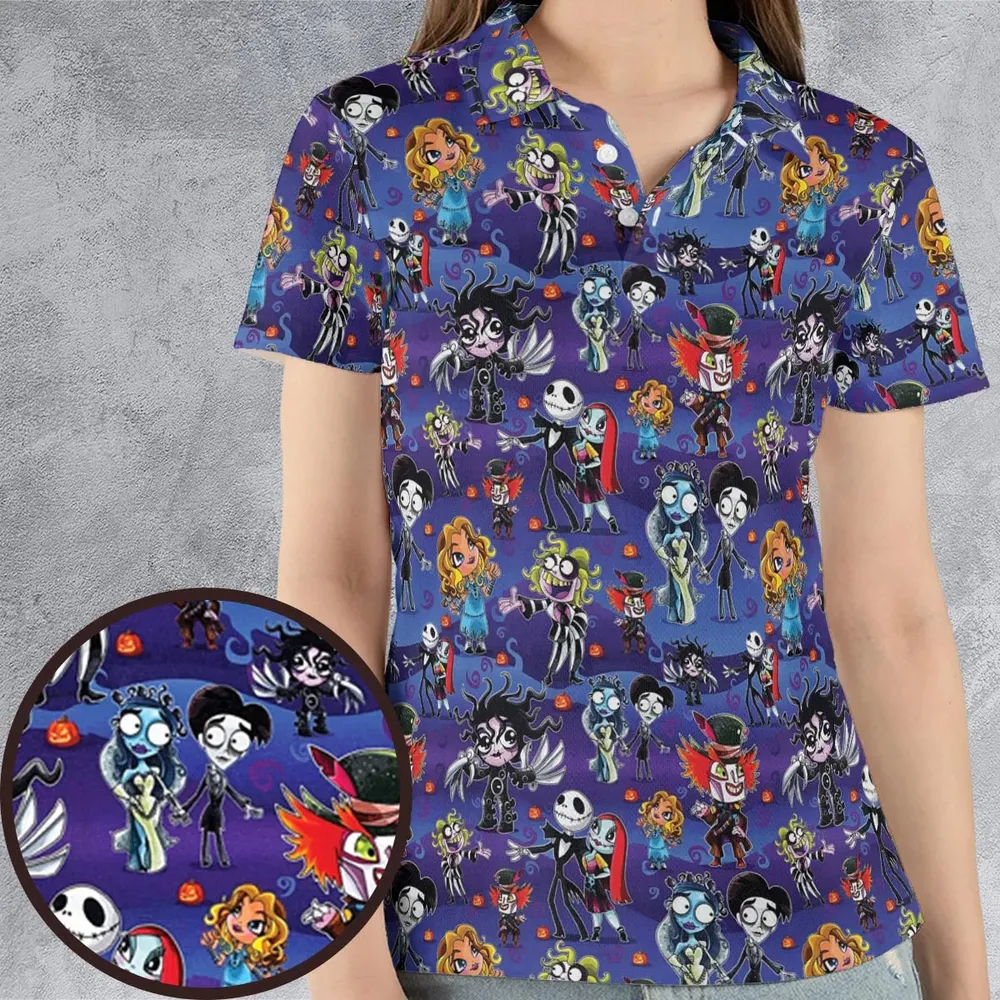 Tim Burton Movies AOP Men/Women Polo Shirt - 4