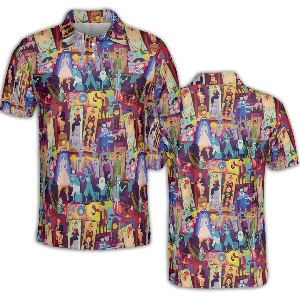 Retro Mansion Collage AOP Men/Women Polo Shirt - 2