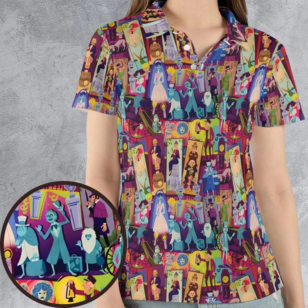Retro Mansion Collage AOP Men/Women Polo Shirt - 4